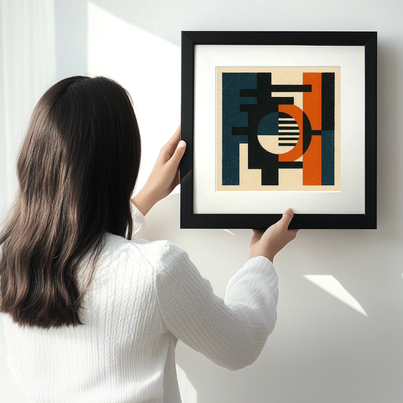 Bauhaus Design Linoprint-Style Art (c423)
