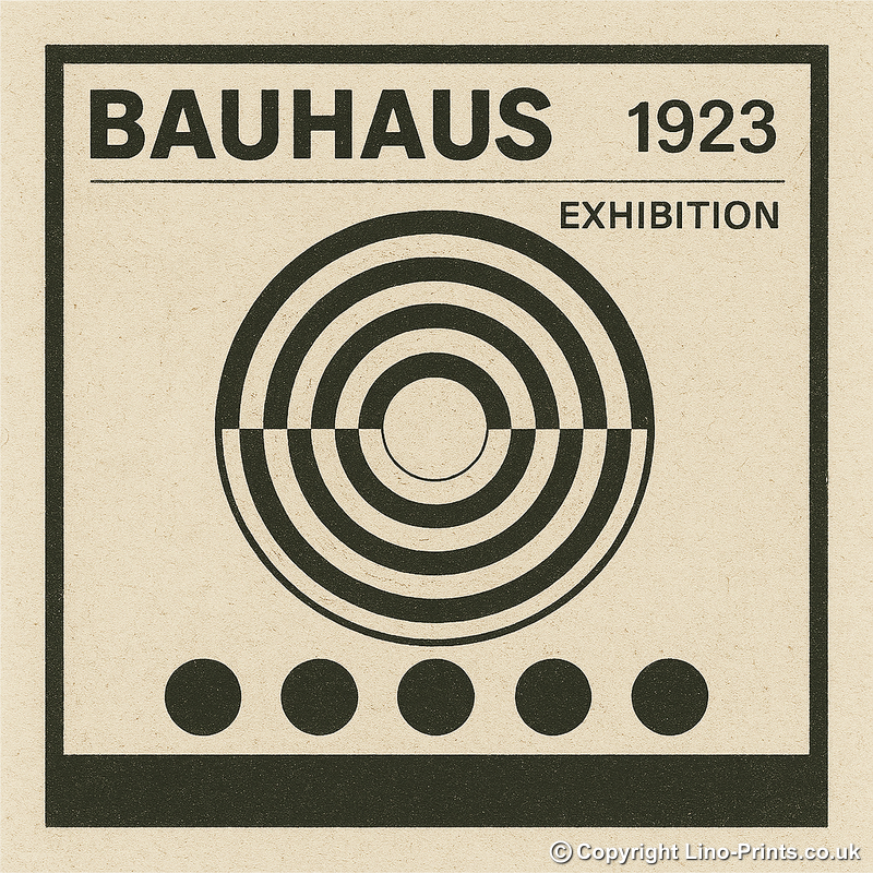 Bauhaus Design Linoprint-Style Art (c474)