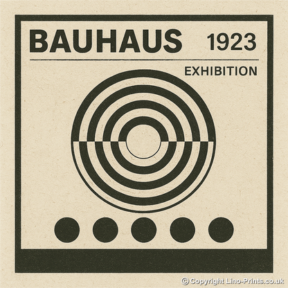 Bauhaus Design Linoprint-Style Art (c474)