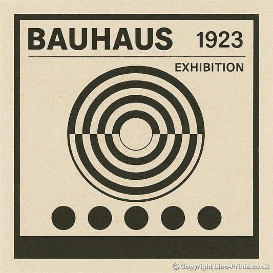 Bauhaus Design Linoprint-Style Art (c474)