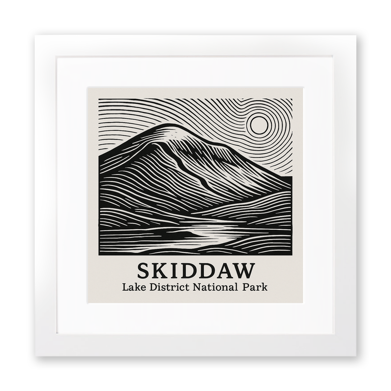 Mountains Linoprint-Style Art (c365)