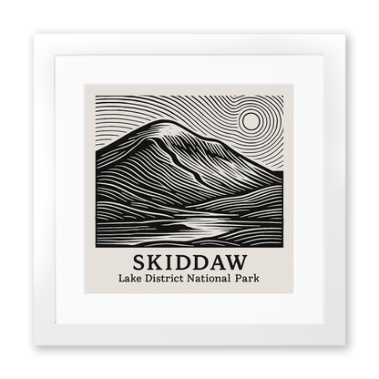 Mountains Linoprint-Style Art (c365)