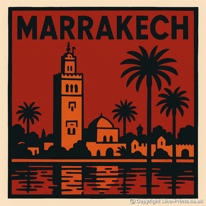 Cities Linoprint-Style Art (c152)