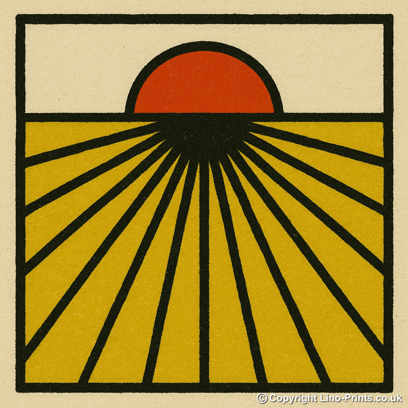 Bauhaus Design Linoprint-Style Art (c464)