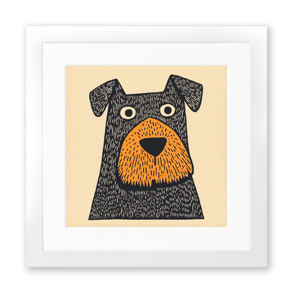 Airedale Terrier Linoprint-Style Art (1445-2)