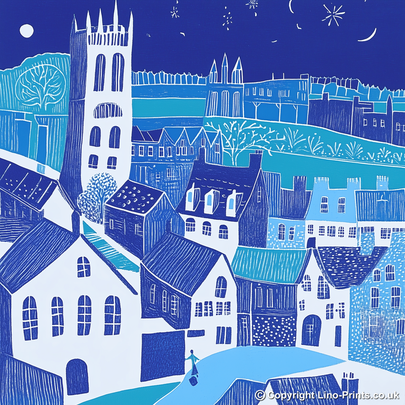 Lincoln Cathedral Linoprint-Style Art (856-1)