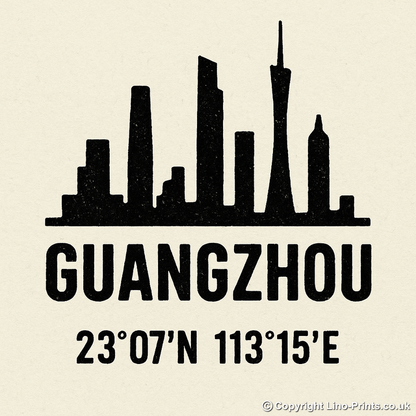Place Coordinates Linoprint-Style Art (c273)