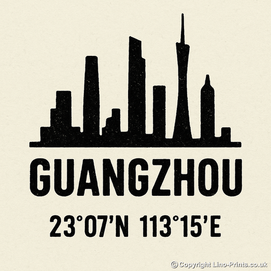 Place Coordinates Linoprint-Style Art (c273)