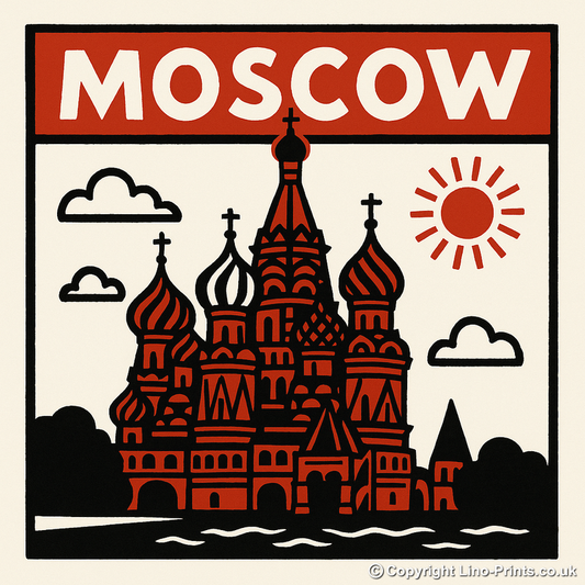 Cities Linoprint-Style Art (c141)