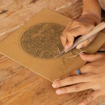 Maps Linoprint-Style Art (c35)