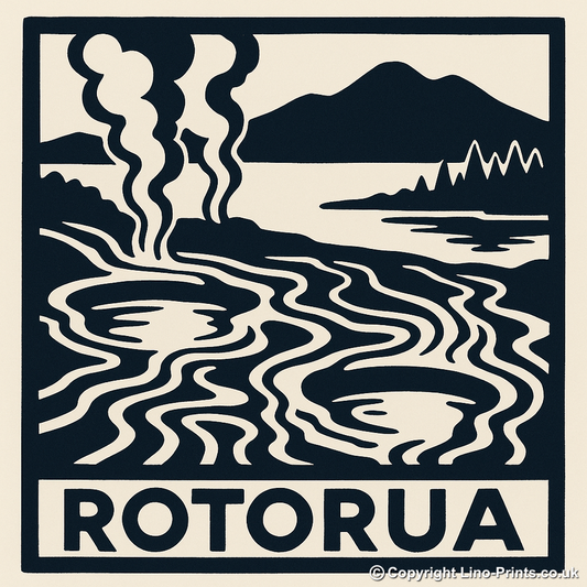 Cities Linoprint-Style Art (c104)