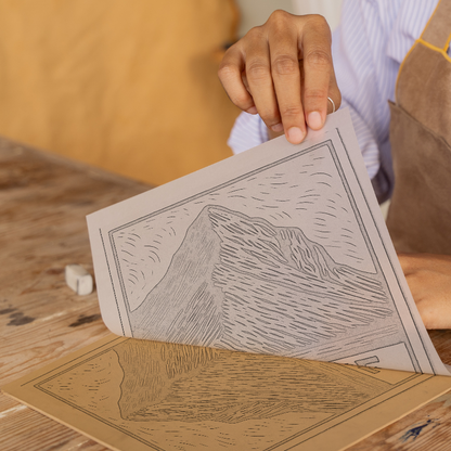 Mountains Linoprint-Style Art (c375)