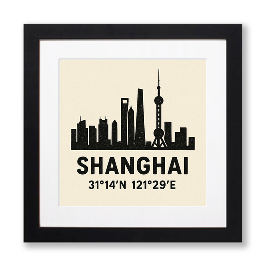Place Coordinates Linoprint-Style Art (c345)