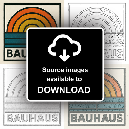 Bauhaus Design Linoprint-Style Art (c490)