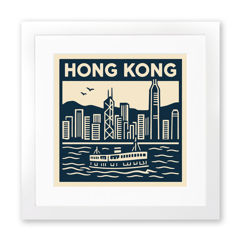 Cities Linoprint-Style Art (c181)