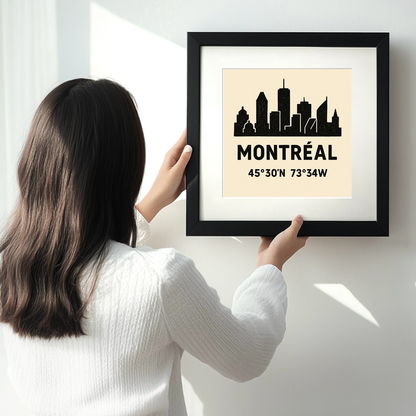Place Coordinates Linoprint-Style Art (c296)