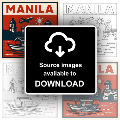 Cities Linoprint-Style Art (c153)