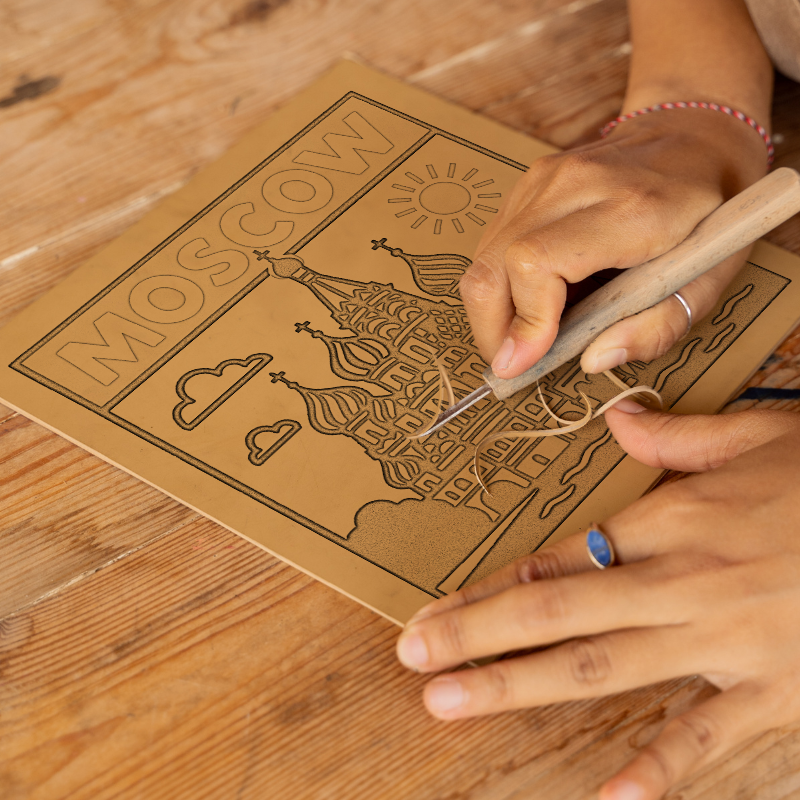 Cities Linoprint-Style Art (c141)