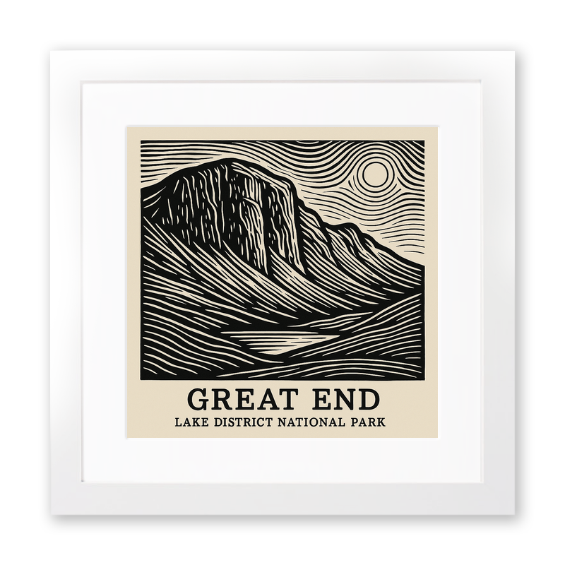 Mountains Linoprint-Style Art (c353)