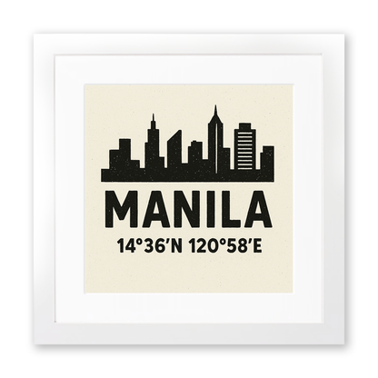 Place Coordinates Linoprint-Style Art (c275)