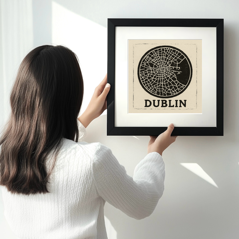 Maps Linoprint-Style Art (c31)