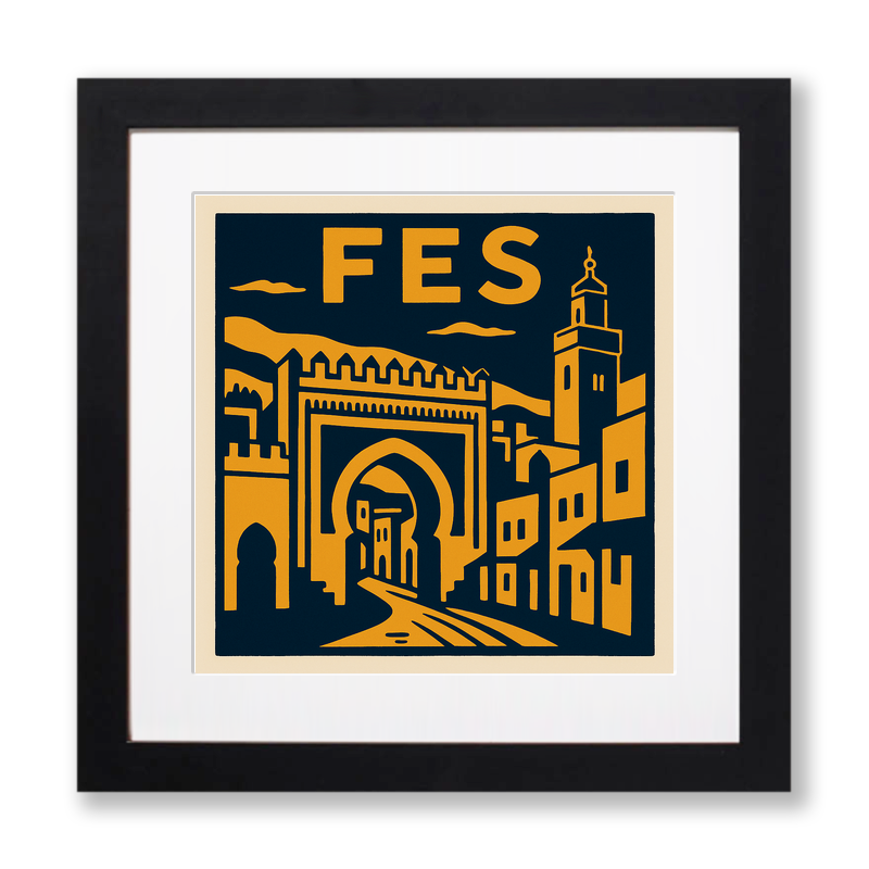 Cities Linoprint-Style Art (c197)