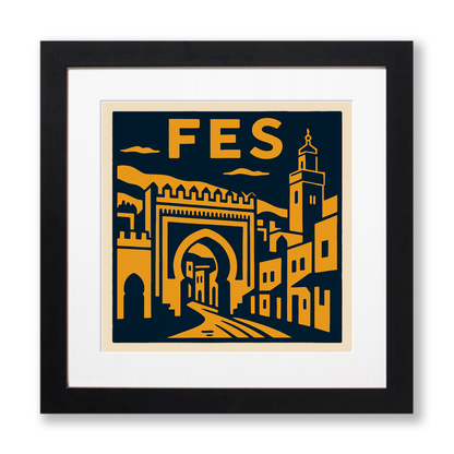 Cities Linoprint-Style Art (c197)