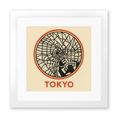 Maps Linoprint-Style Art (c44)