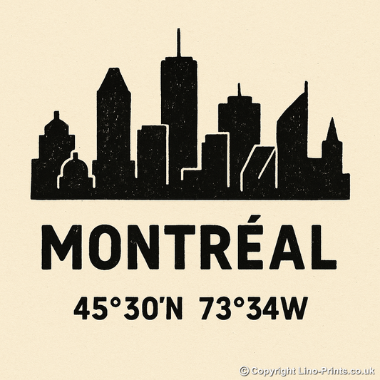Place Coordinates Linoprint-Style Art (c296)