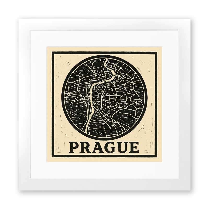 Maps Linoprint-Style Art (c26)