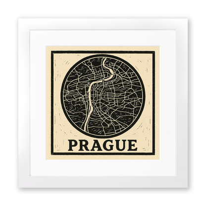 Maps Linoprint-Style Art (c26)