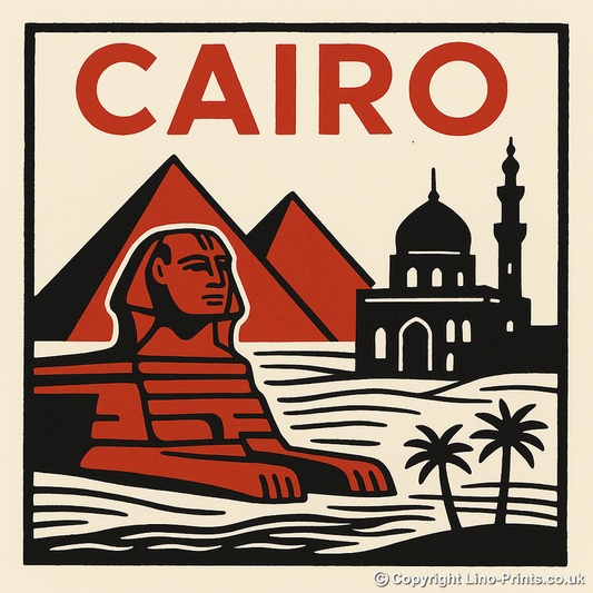 Cities Linoprint-Style Art (c220)