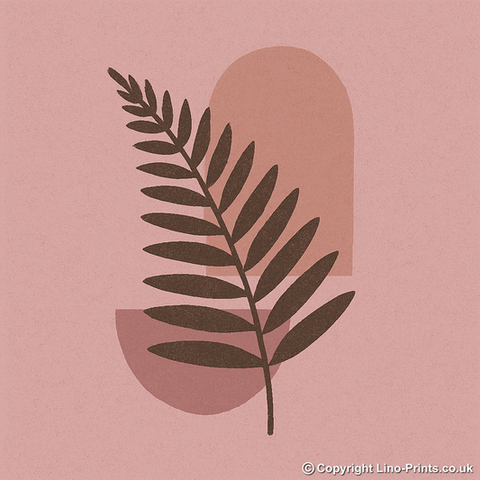 Flowers and Plants Linoprint-Style Art (c528)