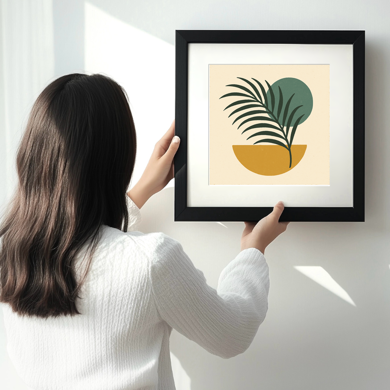 Flowers and Plants Linoprint-Style Art (c508)