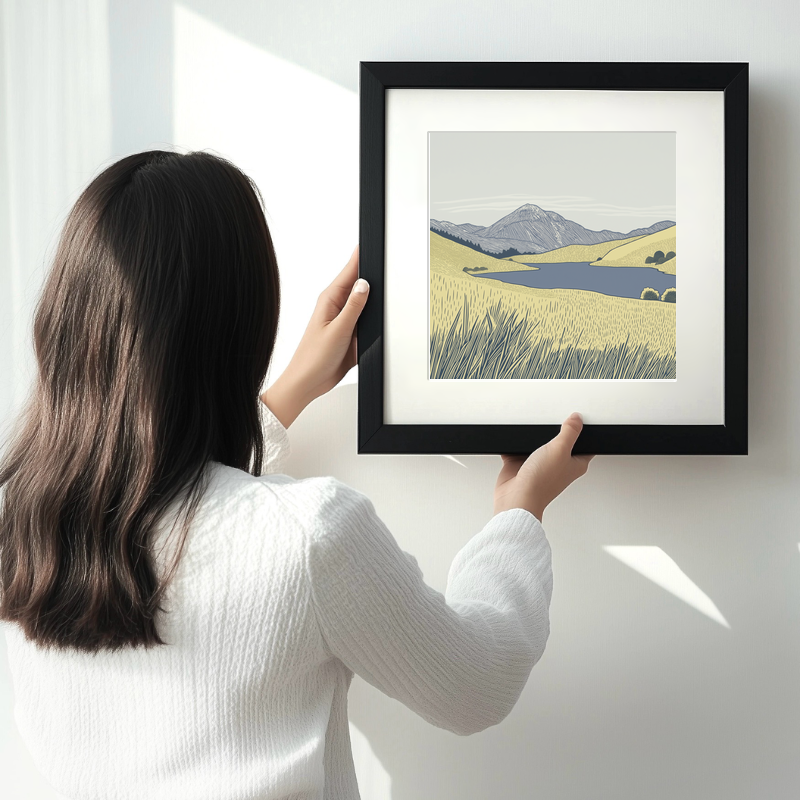 Pike of Blisco in the Lake District Linoprint-Style Art (2501-3)