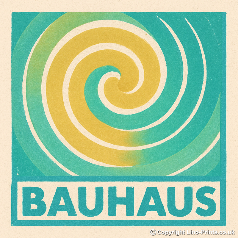 Bauhaus Design Linoprint-Style Art (c431)