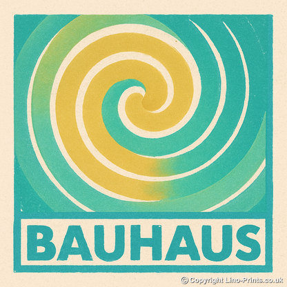 Bauhaus Design Linoprint-Style Art (c431)