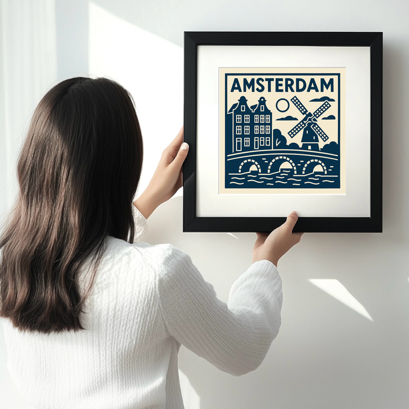 Cities Linoprint-Style Art (c246)