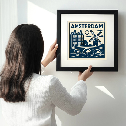 Cities Linoprint-Style Art (c246)