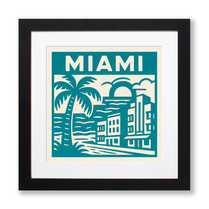 Cities Linoprint-Style Art (c145)