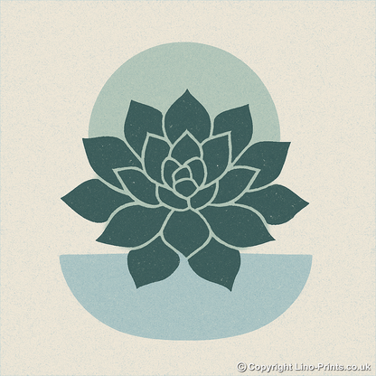 Flowers and Plants Linoprint-Style Art (c519)