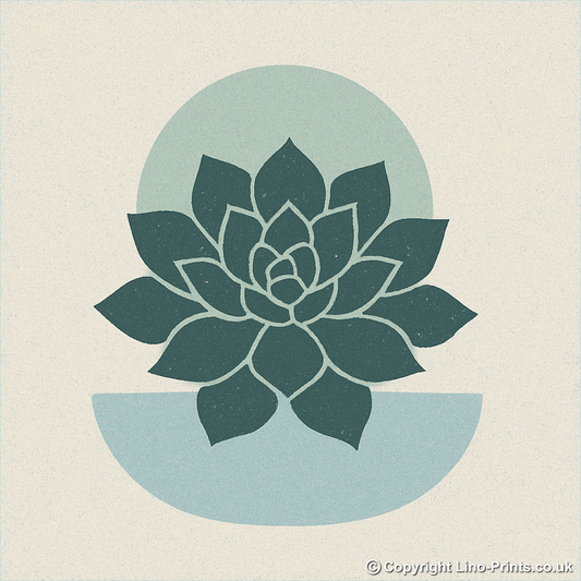 Flowers and Plants Linoprint-Style Art (c519)