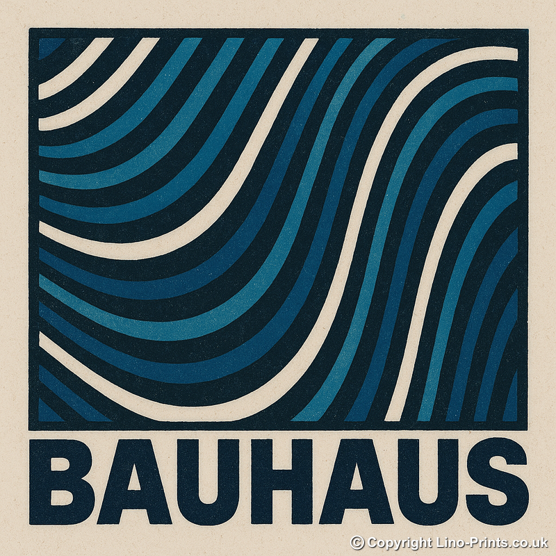 Bauhaus Design Linoprint-Style Art (c479)