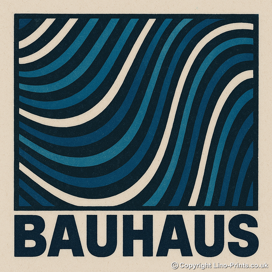 Bauhaus Design Linoprint-Style Art (c479)