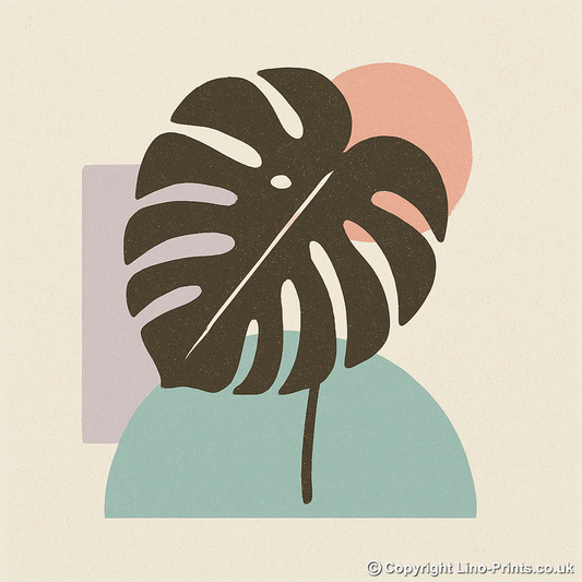 Flowers and Plants Linoprint-Style Art (c502)