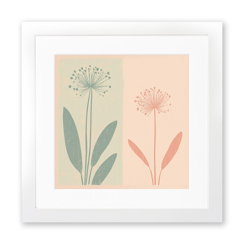 Allium Linoprint-Style Art (1496-1)