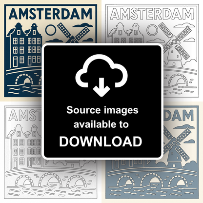 Cities Linoprint-Style Art (c246)