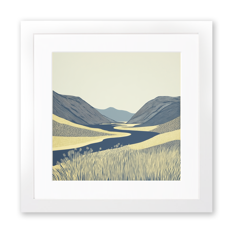 Grasmoor in the Lake District Linoprint-Style Art (2433-1)