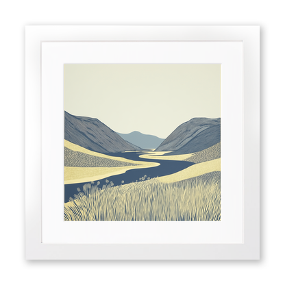 Grasmoor in the Lake District Linoprint-Style Art (2433-1)