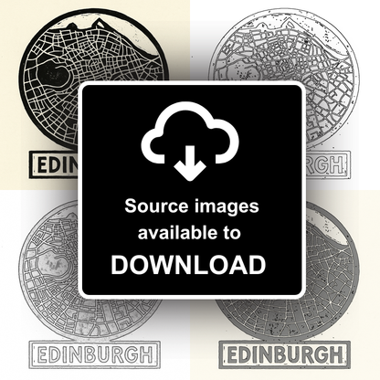 Maps Linoprint-Style Art (c22)